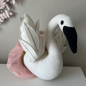 White and Pink Swan Wall Decor